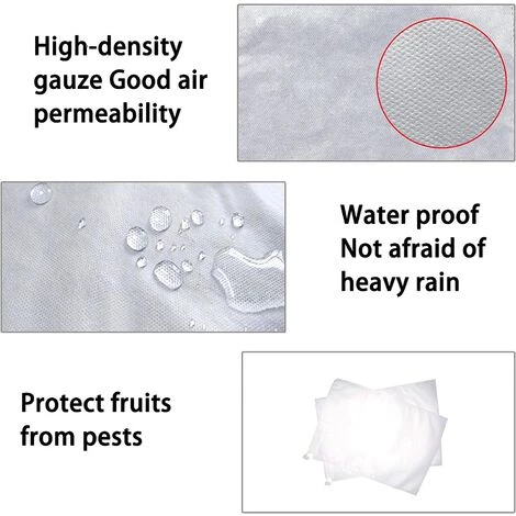 Filets De Protection Contre Insectes Et Oiseaux, Sac De Protection Des Fruits Avec Cordon, Sac De Protection Raisin, Protéger Fruits, Fleurs, Légumes, Imperméabiliser, Respirant, 30 X 20 Cm, 100 Pièces Betterlife 6 Filets De Protection Contre Insectes Et Oiseaux, Sac De Protection Des Fruits Avec Cordon, Sac De Protection Raisin, Protéger Fruits, Fleurs, Légumes, Imperméabiliser, Respirant, 30 X 20 Cm, 100 Pièces Betterlife – Image 4