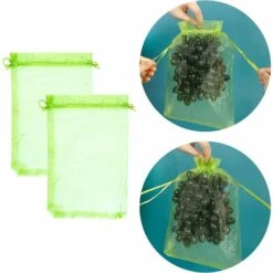 CADEAUX 50 Pièces Sac De Protection De Grappes De Raisins, Sac En Organza Des Fruits Avec Cordons Donne Protection Totale Contre Les Guêpes Les Oiseaux Et Autres Insectes (30 X 20 Cm, Vert Mousse) -Protection Pour Végétaux Soldes 55529374 3
