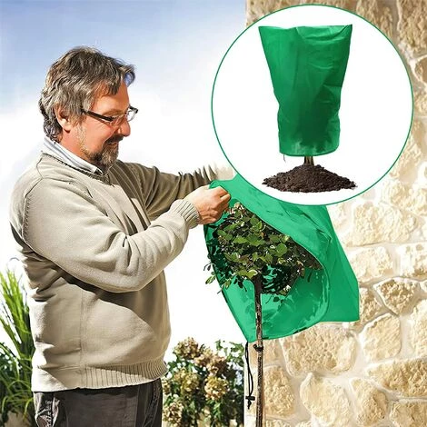 Fei Yu Housse De Protection Des Plantes, 2 Pièces Vert Sac De Réchauffement Des Plantes D'hiver, Housse De Protection Contre Le Gel Avec Cordon De Serrage Pour Fleurs D'extérieur Et Arbustes (80x100 CM ) 5 Fei Yu Housse De Protection Des Plantes, 2 Pièces Vert Sac De Réchauffement Des Plantes D'hiver, Housse De Protection Contre Le Gel Avec Cordon De Serrage Pour Fleurs D'extérieur Et Arbustes (80x100 CM ) – Image 3