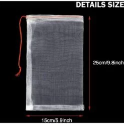 CADEAUX 50Pcs Fruits Sac De Protection Jardin Maille Sac GuêPe Protection Organza Sac Avec Cordon De Serrage Pour ProtéGer Contre Le Vinaigre De Cerise Mouche GuêPe Nourrir Les Oiseaux Insectes 25X15cm -Protection Pour Végétaux Soldes 55621475 5