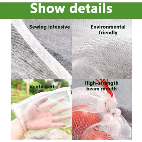 BENOBBY KIDS 100 Sacs De Protection Des Fruits, Sacs En Filet Réutilisables, Sacs En Filet De Jardin 10x15, Protègent Les Légumes, Les Fruits, Les Fleurs, Les Plantes Contre Les Parasites, Les Oiseaux, Les écureuils, Les Moustiques, Le Filet Avec Cordon De Serrage 4 BENOBBY KIDS 100 Sacs De Protection Des Fruits, Sacs En Filet Réutilisables, Sacs En Filet De Jardin 10x15, Protègent Les Légumes, Les Fruits, Les Fleurs, Les Plantes Contre Les Parasites, Les Oiseaux, Les écureuils, Les Moustiques, Le Filet Avec Cordon De Serrage – Image 2