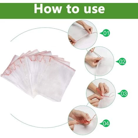 BENOBBY KIDS 100 Sacs De Protection Des Fruits, Sacs En Filet Réutilisables, Sacs En Filet De Jardin 10x15, Protègent Les Légumes, Les Fruits, Les Fleurs, Les Plantes Contre Les Parasites, Les Oiseaux, Les écureuils, Les Moustiques, Le Filet Avec Cordon De Serrage 5 BENOBBY KIDS 100 Sacs De Protection Des Fruits, Sacs En Filet Réutilisables, Sacs En Filet De Jardin 10x15, Protègent Les Légumes, Les Fruits, Les Fleurs, Les Plantes Contre Les Parasites, Les Oiseaux, Les écureuils, Les Moustiques, Le Filet Avec Cordon De Serrage – Image 3