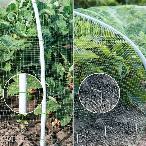 AIDUCHO 4m X 15m Filet Anti Oiseaux Filet De Protection Jardin Filet Potager Arbre Fruitier Avec 10 Piquets De Jardin En Forme De U Et 30 Attaches De Câble Pour Plante Potager Bassin De Jardin 7 AIDUCHO 4m X 15m Filet Anti Oiseaux Filet De Protection Jardin Filet Potager Arbre Fruitier Avec 10 Piquets De Jardin En Forme De U Et 30 Attaches De Câble Pour Plante Potager Bassin De Jardin – Image 5