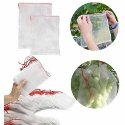 50Pcs Fruits Sac De Protection Jardin Maille Sac GuêPe Protection Organza Sac Avec Cordon De Serrage Pour ProtéGer Contre Le Vinaigre De Cerise Mouche GuêPe Nourrir Les Oiseaux Insectes 25X15cm Filet Anti-oiseaux Et Anti-insectes LITZEE -Protection Pour Végétaux Soldes 57658381 3