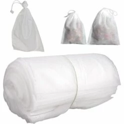 MACARON Lot De 25 Sacs De Protection Pour Fruits En Avec Cordon De Serrage Ensachage De Fruits, à L'épreuve Des Oiseaux, Imperméable, à L'épreuve Des Insectes, Sac De Fruits Végétaux, Ensachage De Semis(24*36cm)LO-Ron