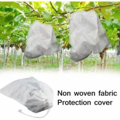 MACARON Lot De 25 Sacs De Protection Pour Fruits En Avec Cordon De Serrage Ensachage De Fruits, à L'épreuve Des Oiseaux, Imperméable, à L'épreuve Des Insectes, Sac De Fruits Végétaux, Ensachage De Semis（24*36cm）LO-Ron -Protection Pour Végétaux Soldes 57779727 4