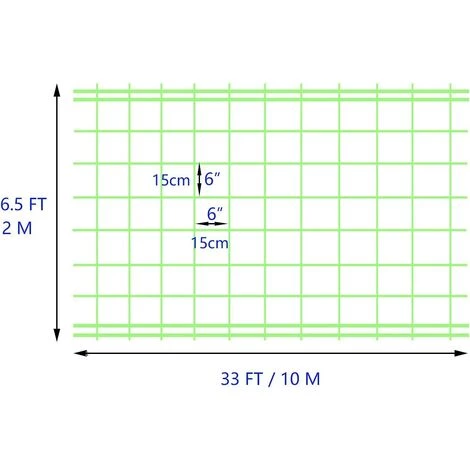 AOUGO Treillis De Jardin En Plastique Résistant Pour Plantes Grimpantes, Légumes, Fruits, Fleurs (2 X 10 M, Vert) 4 AOUGO Treillis De Jardin En Plastique Résistant Pour Plantes Grimpantes, Légumes, Fruits, Fleurs (2 X 10 M, Vert) – Image 2