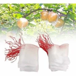 LTS FAFA Lot De 100 Sacs De Protection Pour Fruits, Sac à Insectes Avec Cordon De Serrage En Maille, Accessoires De Jardin Domestique -Protection Pour Végétaux Soldes 59153973 3
