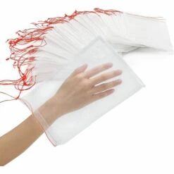 LYCXAMES Sacs De Protection Pour Arbres Fruitiers, 100 PCS 6x10 Inch Fruit Protection Netting With Drawstring, Garden Plant Protector Mesh Cover Bag For Grape, Tomato, Banana, Peach, Apple, Flower