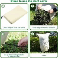 TRIOMPHE Hivernage Pour Plantes, Housse De Plante, Housse De Protection Pour Plante Non Tissée Protection Contre Le Gel Des Plantes En Pots Et Rosiers (80 X 100CM)T-Audace -Protection Pour Végétaux Soldes 59605629 5