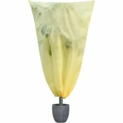 FLYME Housse Hivernage Pour Plantes, Housses Hivernage, Voile D'hivernage Plante Avec Cordon De Serrage, Housse De Protection Pour Plantes, Fibre Non-tissée, Voile D'hivernage (Beige-0.8 * 1.2M)