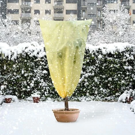 FLYME Housse Hivernage Pour Plantes, Housses Hivernage, Voile D'hivernage Plante Avec Cordon De Serrage, Housse De Protection Pour Plantes, Fibre Non-tissée, Voile D'hivernage (Beige-0.8 * 1.2M) 4 FLYME Housse Hivernage Pour Plantes, Housses Hivernage, Voile D'hivernage Plante Avec Cordon De Serrage, Housse De Protection Pour Plantes, Fibre Non-tissée, Voile D'hivernage (Beige-0.8 * 1.2M) – Image 2
