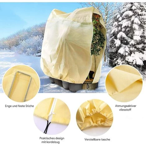 GALOZZOIT Housse D'hivernage Pour Plante, Housse De Protection Pour Plantes Ajustable Avec Cordon De Serrage à Glissière, Anti-Givre Réutilisable Sac De Protection Des Plantes, 180 X 120 Cm, Beige 4 GALOZZOIT Housse D'hivernage Pour Plante, Housse De Protection Pour Plantes Ajustable Avec Cordon De Serrage à Glissière, Anti-Givre Réutilisable Sac De Protection Des Plantes, 180 X 120 Cm, Beige – Image 2
