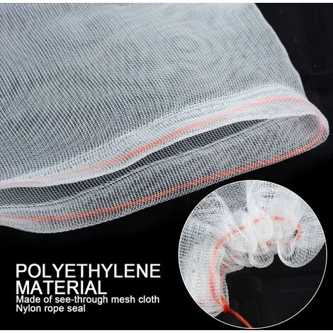 MODOU Filet De Protection pour Le Jardin En Nylon - Filet Anti-moustiques 15 x 25cm Avec Cordon Pour Protéger Vos Arbres Fruitiers Et Vos Fleurs, Blanc, 20Pack 6 MODOU Filet De Protection pour Le Jardin En Nylon - Filet Anti-moustiques 15 x 25cm Avec Cordon Pour Protéger Vos Arbres Fruitiers Et Vos Fleurs, Blanc, 20Pack – Image 4