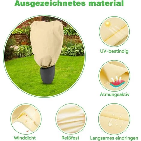 PREMIER Housse De Protection Contre Le Gel Pour Plantes D'hiver -- Résistante Aux Déchirures - 100 X 80 Cm - Beige 4 PREMIER Housse De Protection Contre Le Gel Pour Plantes D'hiver -- Résistante Aux Déchirures - 100 X 80 Cm - Beige – Image 2