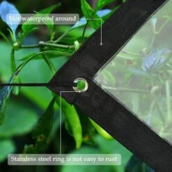 QERSTA Bâche Transparente Imperméable Avec Oeillets Et Corde Bâche De Protection Bâche Extérieure Imperméable Bâches Pour Abri De Balcon, Jardin, Serre, Plantes (2x4m) -Protection Pour Végétaux Soldes 61061876 3