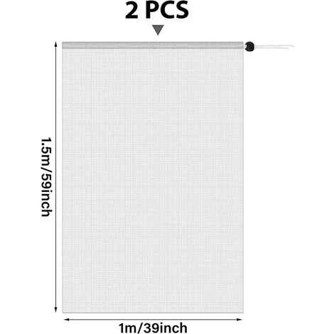 HIASDFLS Filet Pour Arbre Fruitier, Filet De Protection Contre Les Insectes, Lot De 2 Filets De Protection Des Plantes Avec Cordon De Serrage, Filet De Jardin (1 X 1,5 M/Taille De Maille 0,8 Mm) 5 HIASDFLS Filet Pour Arbre Fruitier, Filet De Protection Contre Les Insectes, Lot De 2 Filets De Protection Des Plantes Avec Cordon De Serrage, Filet De Jardin (1 X 1,5 M/Taille De Maille 0,8 Mm) – Image 3