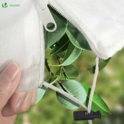 VOUNOT Lot De 3 Housse Hivernage Plante Avec Cordon Et Zipper Polypropylème 80g/m² 120x180cm Blanc -Protection Pour Végétaux Soldes 61326482 4