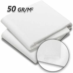 VOUNOT Voile D’hivernage En Polypropylème 50g/m² 1.5x20m Avec Piquets Blanc