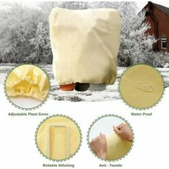 MEZHENG Housses De Protection Pour Plantes, Épaissir Housse Hivernage Plante Con Ajustable Avec Cordon De Serrage à Glissière, Voile Hivernage Protection Contre Le Gel Des Palmier Et Olivier, 180x120cm Beige -Protection Pour Végétaux Soldes 62342804 5
