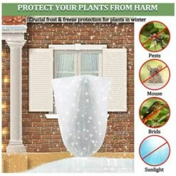 SINCèREETALI Couverture De Protection Contre Le Froid Des Plantes Couverture De Protection Des Plantes Couverture De Protection Contre Le Froid Des Arbres Fruitiers (0,8 M De Large * 1 M De Haut Cordon De Serrage Inférieur) -Protection Pour Végétaux Soldes 63519396 5