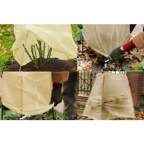 MEZHENG 4 Pcs Housse Protection Plante Hiver,100 X 80 Cm, Housse Hivernage Pour Plantes, Voile Dhivernage, Housse D’Hivernage Arbre, Housse Hivernage Palmier Con Ajustable Avec Cordon De Serrage 5 MEZHENG 4 Pcs Housse Protection Plante Hiver,100 X 80 Cm, Housse Hivernage Pour Plantes, Voile Dhivernage, Housse D’Hivernage Arbre, Housse Hivernage Palmier Con Ajustable Avec Cordon De Serrage – Image 3