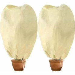 SINCèREETALI Lot De 2 Bâches De Protection Des Plantes, Bâche D'Hiver Economique Grande Capacité (Beige) - 60 X 80 Cm