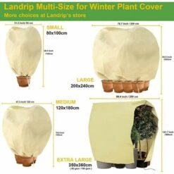 SINCèREETALI Lot De 2 Bâches De Protection Des Plantes, Bâche D'Hiver Economique Grande Capacité (Beige) - 60 X 80 Cm -Protection Pour Végétaux Soldes 63820119 4