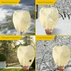 SINCèREETALI Lot De 2 Bâches De Protection Des Plantes, Bâche D'Hiver Economique Grande Capacité (Beige) - 60 X 80 Cm -Protection Pour Végétaux Soldes 63820119 5