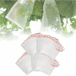 LITZEE 50 Pièces Sacs Protection Fruits, Jardin Plante Fruits Protection Sac, Sacs Filet Pour Plantes Nylon, Pour Protéger Fruits, Prévenir Les Piqûres D'insectes, Rangez De Petits Objets
