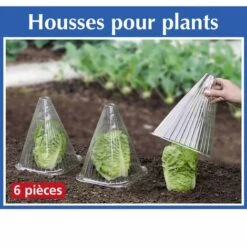 WENKO® 6 Housses Pour Plants - 18,5 X 18,5 X 22 - Transparent -Protection Pour Végétaux Soldes 6389585 2