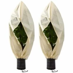 ARC-EN-CIéL Housse Hivernage Pour Plantes, Housse D'hivernage Non Tissée 80 G/m² Protection Contre Le Gel Des Plantes En Pots Et Rosiers (100x80cm) - 2 Pièces Arcenciél