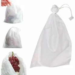 GALOZZOIT Filets De Protection Contre Insectes Et Oiseaux, Sac De Protection Des Fruits Avec Cordon, Sac De Protection Raisin, Protéger Fruits, Fleurs, Légumes, Imperméabiliser, Respirant, 20*30CM, 50 Pièces