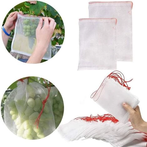DECKON Lot De 50 Sacs De Protection Anti-insectes En Maille Nylon Avec Cordon De Serrage Pour Jardin, Verger, Plantes, Fruits, 15*25cm 5 DECKON Lot De 50 Sacs De Protection Anti-insectes En Maille Nylon Avec Cordon De Serrage Pour Jardin, Verger, Plantes, Fruits, 15*25cm – Image 3