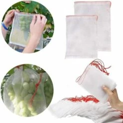DECKON Lot De 50 Sacs De Protection Anti-insectes En Maille Nylon Avec Cordon De Serrage Pour Jardin, Verger, Plantes, Fruits, 15*25cm 10 DECKON Lot De 50 Sacs De Protection Anti-insectes En Maille Nylon Avec Cordon De Serrage Pour Jardin, Verger, Plantes, Fruits, 15*25cm -Protection Pour Végétaux Soldes 64546062 4