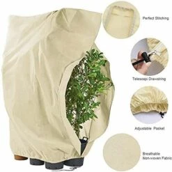 LITZEE Couvertures De Protection Contre Le Gel Des Plantes, Couverture De Protection Des Plantes En Polaire D'hiver Pour Fleurs, Arbustes (180 *120cm) -Protection Pour Végétaux Soldes 64804891 2