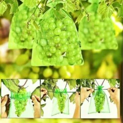 DONTODENT 100pcs Sacs De Protection De Raisin Fraise Fruits Anti-oiseaux Jardin Antiparasitaire Sacs Maille Litchi Cerise Sac Planteur Sacs De Culture Yelloe 20x30cm -Protection Pour Végétaux Soldes 65033992 3