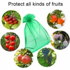 DONTODENT 100pcs Sacs De Protection De Raisin Fraise Fruits Anti Oiseaux Jardin Antiparasitaire Sacs Maille Litchi Cerise Sac Planteur Sacs De Culture Yelloe 17x23cm