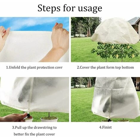 L'FLANEUR 2PCS Housse D'hivernage Pour Plante, Tissu Non Tissé Voile D Hivernage Des Plantes Réutilisable Avec Cordon De Serrage Convient Pour La Protection Des Plantes En Extérieur En Hiver 80 X 60cm Beig ANEUR 5 L'FLANEUR 2PCS Housse D'hivernage Pour Plante, Tissu Non Tissé Voile D Hivernage Des Plantes Réutilisable Avec Cordon De Serrage Convient Pour La Protection Des Plantes En Extérieur En Hiver 80 X 60cm Beig ANEUR – Image 3
