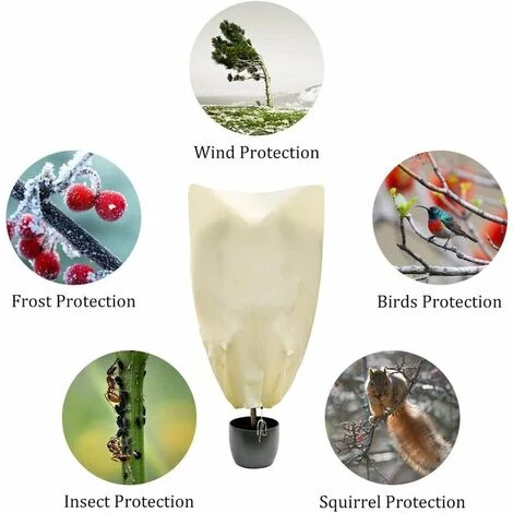 L'FLANEUR 2PCS Housse D'hivernage Pour Plante, Tissu Non Tissé Voile D Hivernage Des Plantes Réutilisable Avec Cordon De Serrage Convient Pour La Protection Des Plantes En Extérieur En Hiver 80 X 60cm Beig ANEUR 6 L'FLANEUR 2PCS Housse D'hivernage Pour Plante, Tissu Non Tissé Voile D Hivernage Des Plantes Réutilisable Avec Cordon De Serrage Convient Pour La Protection Des Plantes En Extérieur En Hiver 80 X 60cm Beig ANEUR – Image 4