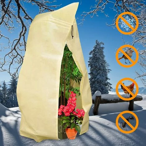 GALOZZOIT Couvertures De Protection Contre Le Gel Des Plantes, Couverture De Protection Des Plantes En Polaire D'hiver Pour Fleurs, Arbustes——80*120cm Boucle Cordon Beige 3 GALOZZOIT Couvertures De Protection Contre Le Gel Des Plantes, Couverture De Protection Des Plantes En Polaire D'hiver Pour Fleurs, Arbustes——80*120cm Boucle Cordon Beige