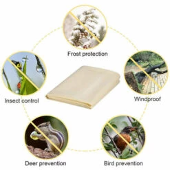 GALOZZOIT Couvertures De Protection Contre Le Gel Des Plantes, Couverture De Protection Des Plantes En Polaire D'hiver Pour Fleurs, Arbustes——60*80cm Boucle Cordon Beige -Protection Pour Végétaux Soldes 65486411 2