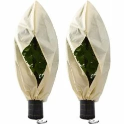 GALOZZOIT 2 Pièces Housse Hivernage Pour Plantes, Couverture D'hiver Végétale Non Tissée, Housse Hivernage Plante, Housse D'Hivernage, Pour Tomates, Figuiers, Agrumes, Petits Arbustes180*120cm