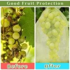 PERLE RARE Sac De Protection Grape Bunch, 120 Pièces 3 Tailles Sac De Protection De Fruits, Sac En Organza Avec Cordon De Serrage Pour Garder Les Guêpes Et Autres Insectes à L'extérieur -Protection Pour Végétaux Soldes 65619966 4