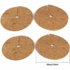 FR-LIFE BR-Vie 4 Pièces Tapis De Coco Plantes, Disque De Protection Plante, Tapis De Noix De Coco Disque Paillis Pot Tapis De Protection Des Plantes Pour Le Jardin De L'hôtel à La Maison (30 Cm) -Protection Pour Végétaux Soldes 65711832 2