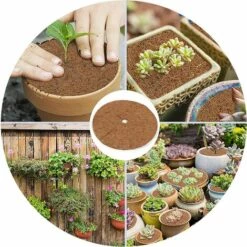 FR-LIFE BR-Vie 4 Pièces Tapis De Coco Plantes, Disque De Protection Plante, Tapis De Noix De Coco Disque Paillis Pot Tapis De Protection Des Plantes Pour Le Jardin De L'hôtel à La Maison (30 Cm) -Protection Pour Végétaux Soldes 65711832 5