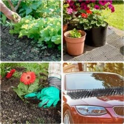 ZOLGINAH Anti-Chat Avec Pointes 12Pcs Pointes Anti-Chat Chat Scat Tapis Chat En Plastique Pointe Prickle Bande De Protection Des Végétaux Net Extérieur Jardin Clôture Ferme -Protection Pour Végétaux Soldes 65731015 5