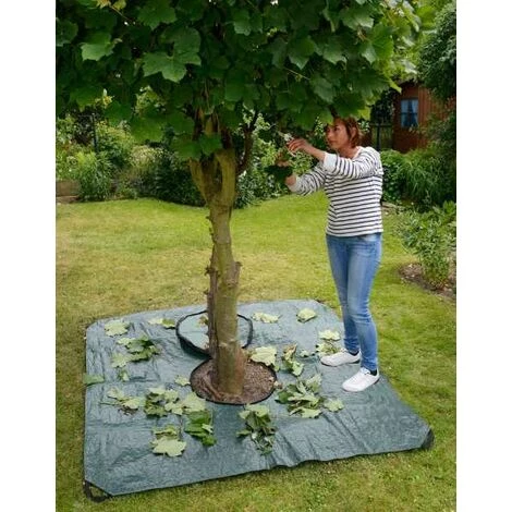 WENKO Bache De Jardinage Profi, Bache De Plantation, Avec Poignées De Transport Et Fermeture éclair Pour Faciliter Le Transport Au Compost, Plastique, 145x145 Cm, Vert - Vert 4 WENKO Bache De Jardinage Profi, Bache De Plantation, Avec Poignées De Transport Et Fermeture éclair Pour Faciliter Le Transport Au Compost, Plastique, 145x145 Cm, Vert - Vert – Image 2