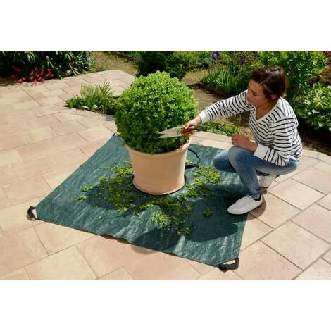 WENKO Bache De Jardinage Profi, Bache De Plantation, Avec Poignées De Transport Et Fermeture éclair Pour Faciliter Le Transport Au Compost, Plastique, 145x145 Cm, Vert - Vert 5 WENKO Bache De Jardinage Profi, Bache De Plantation, Avec Poignées De Transport Et Fermeture éclair Pour Faciliter Le Transport Au Compost, Plastique, 145x145 Cm, Vert - Vert – Image 3