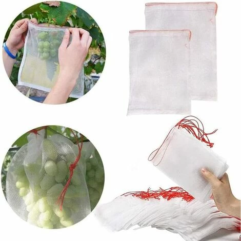 KAEJYIUT Lot De 50 Sacs De Protection Anti-insectes En Maille Nylon Avec Cordon De Serrage Pour Jardin, Verger, Plantes, Fruits, 15*25cm 5 KAEJYIUT Lot De 50 Sacs De Protection Anti-insectes En Maille Nylon Avec Cordon De Serrage Pour Jardin, Verger, Plantes, Fruits, 15*25cm – Image 3